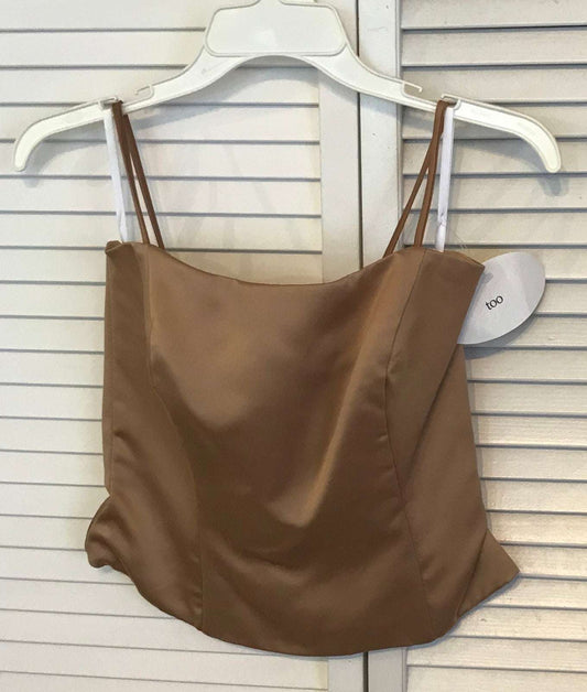 Watters & Watters/Wtoo Women Top Taffeta Brown Spaghetti Size 4