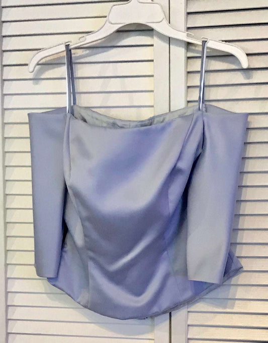 Watters & Watters/WToo Women Top Satin Blue Open-Shoulder Size 4