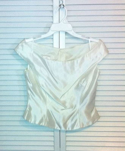 Watters & Watters Women Top Taffeta Soft Ivory Sleeveless Size 10