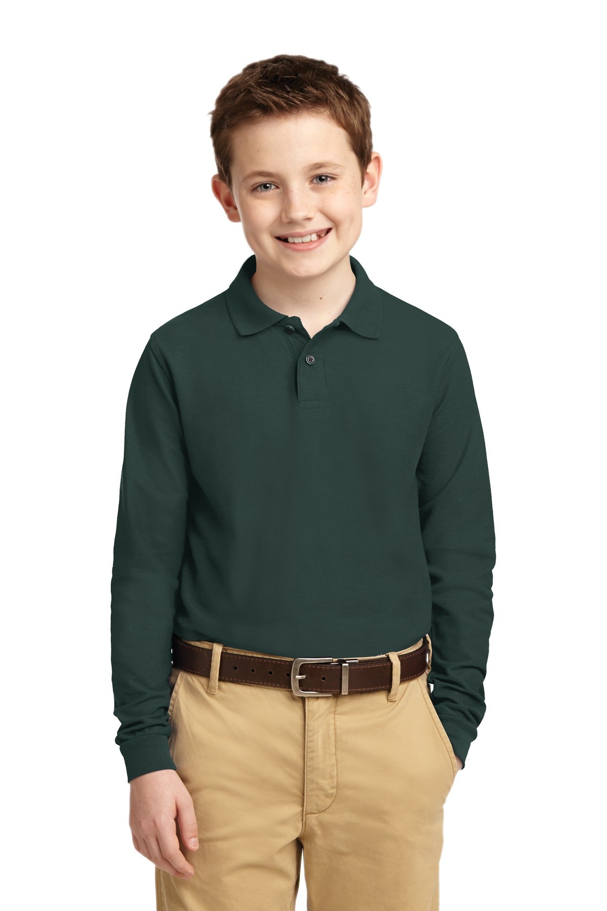 Port Authority? Youth Long Sleeve Silk Touch? Polo.  Y500LS