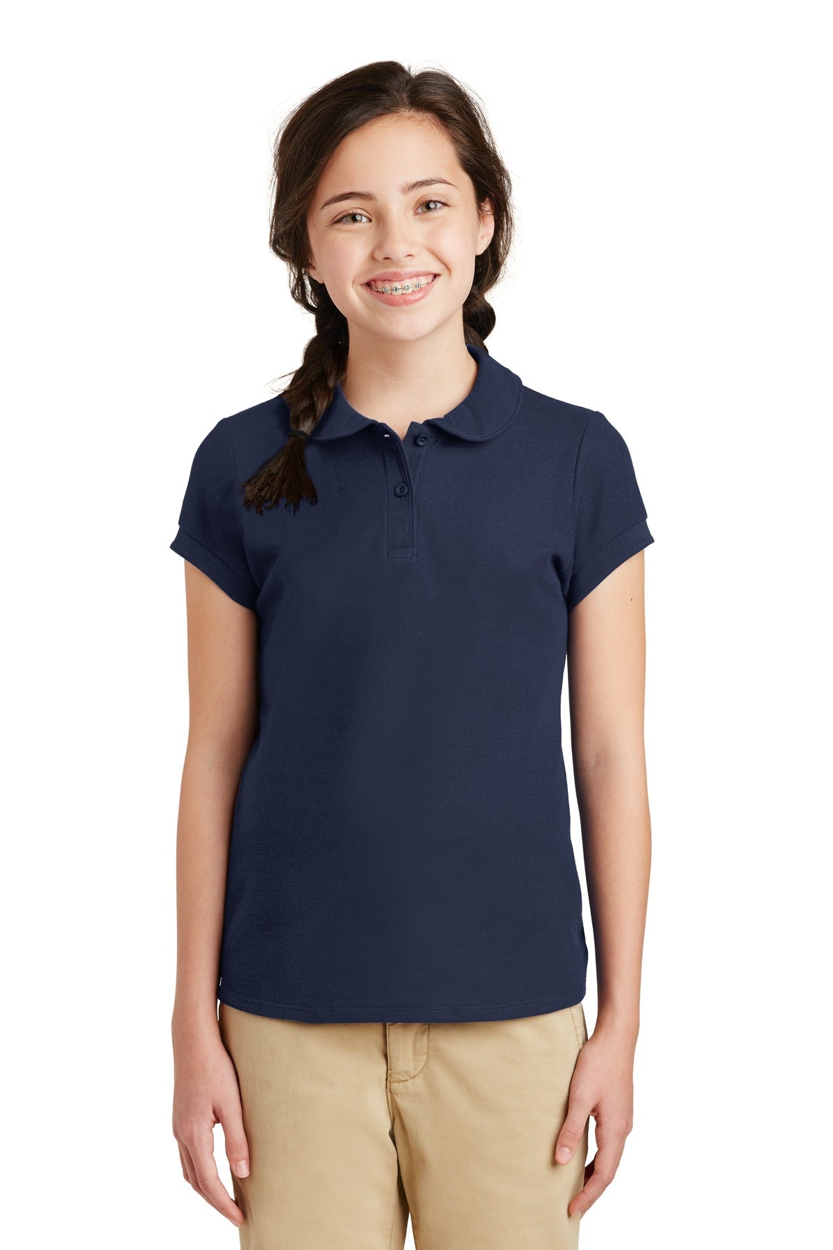 Port Authority? Girls Silk Touch? Peter Pan Collar Polo. YG503