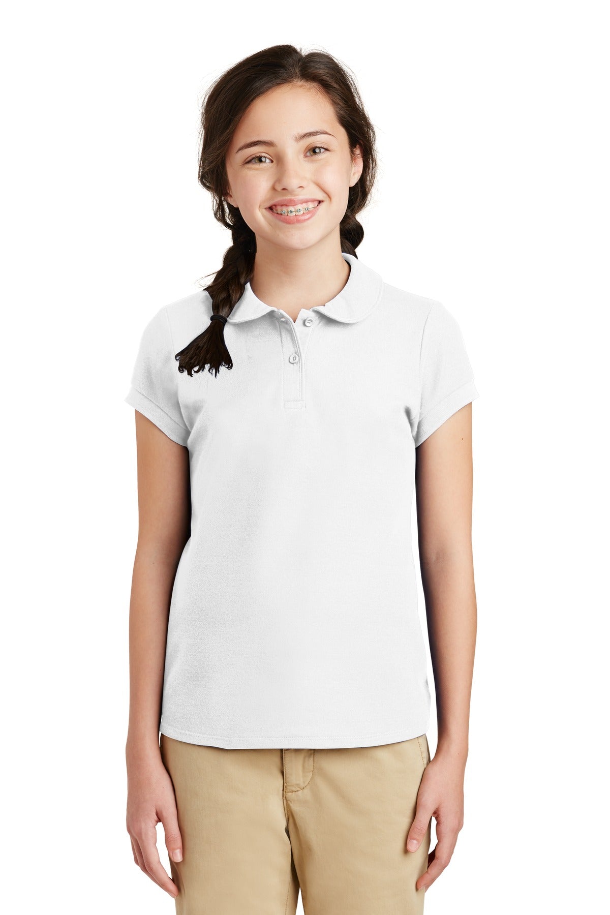 Port Authority? Girls Silk Touch? Peter Pan Collar Polo. YG503