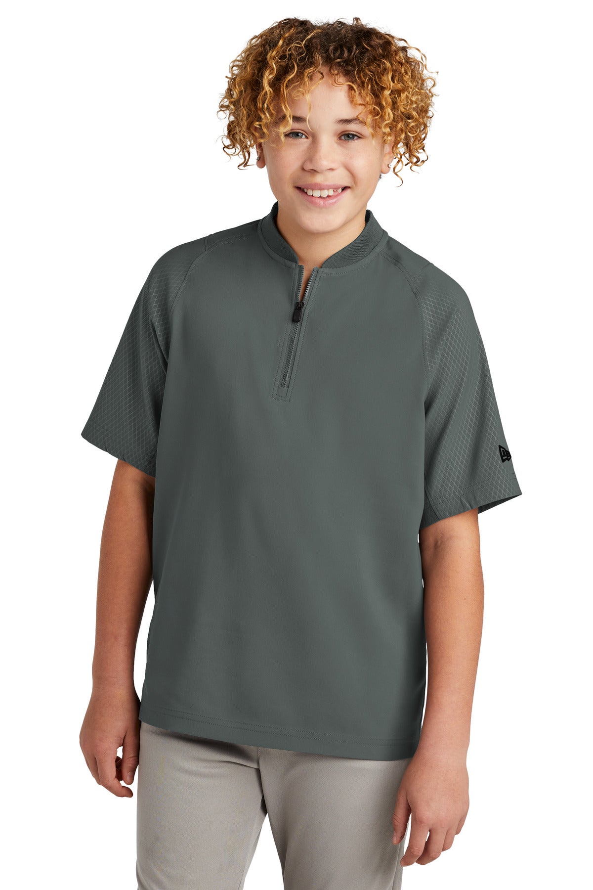 New Era ? Youth Cage Short Sleeve 1/4-Zip Jacket. YNEA600