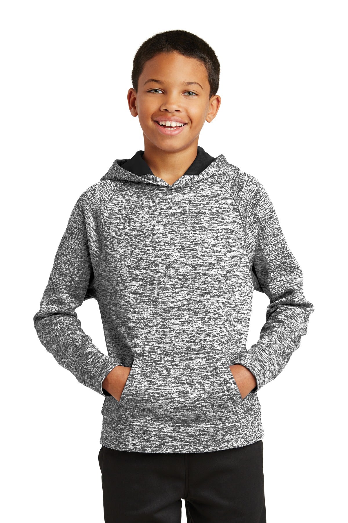 Sport-Tek? Youth PosiCharge? Electric Heather Fleece Hooded Pullover. YST225