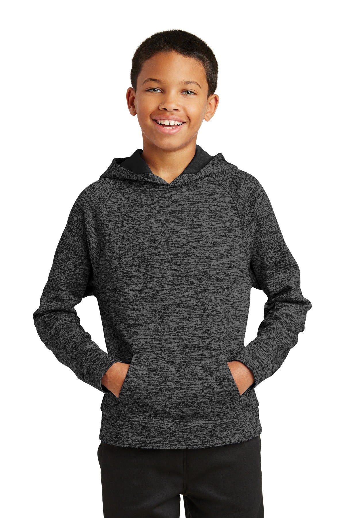 Sport-Tek? Youth PosiCharge? Electric Heather Fleece Hooded Pullover. YST225