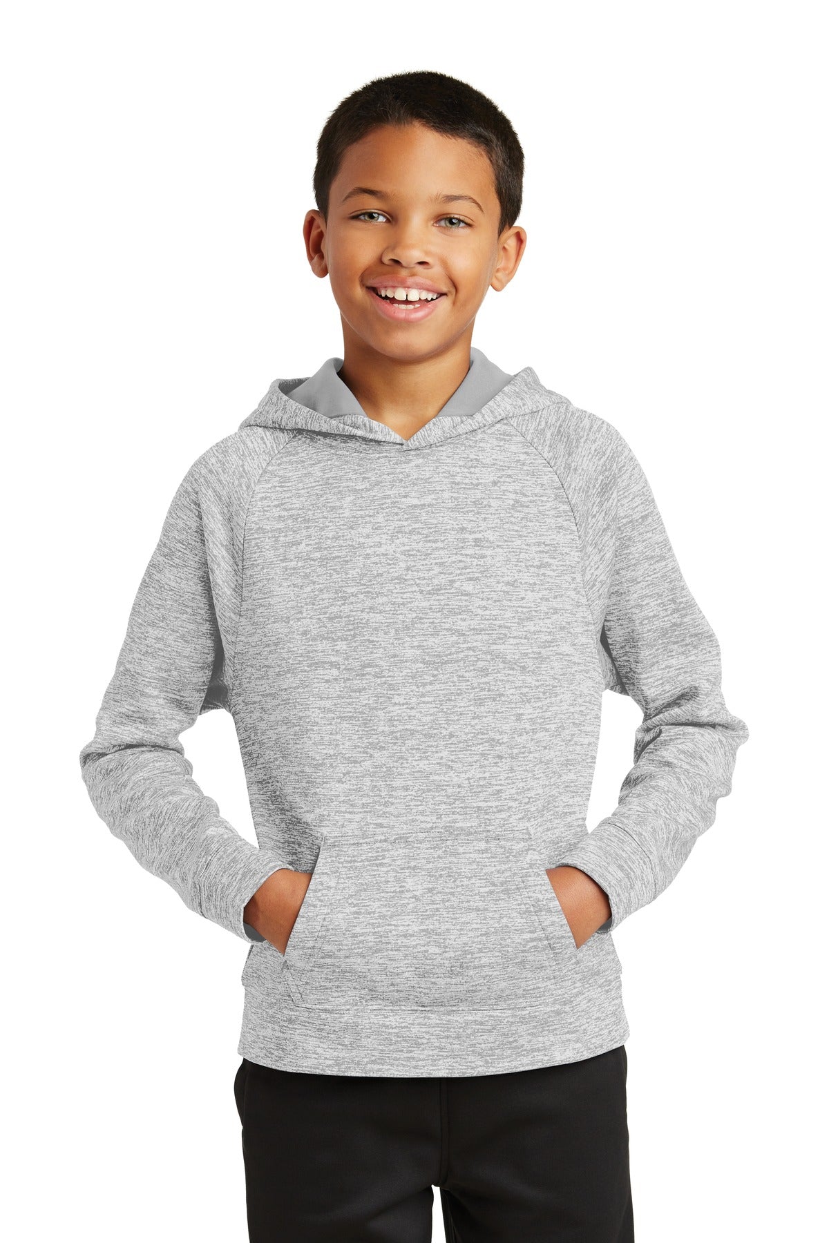 Sport-Tek? Youth PosiCharge? Electric Heather Fleece Hooded Pullover. YST225