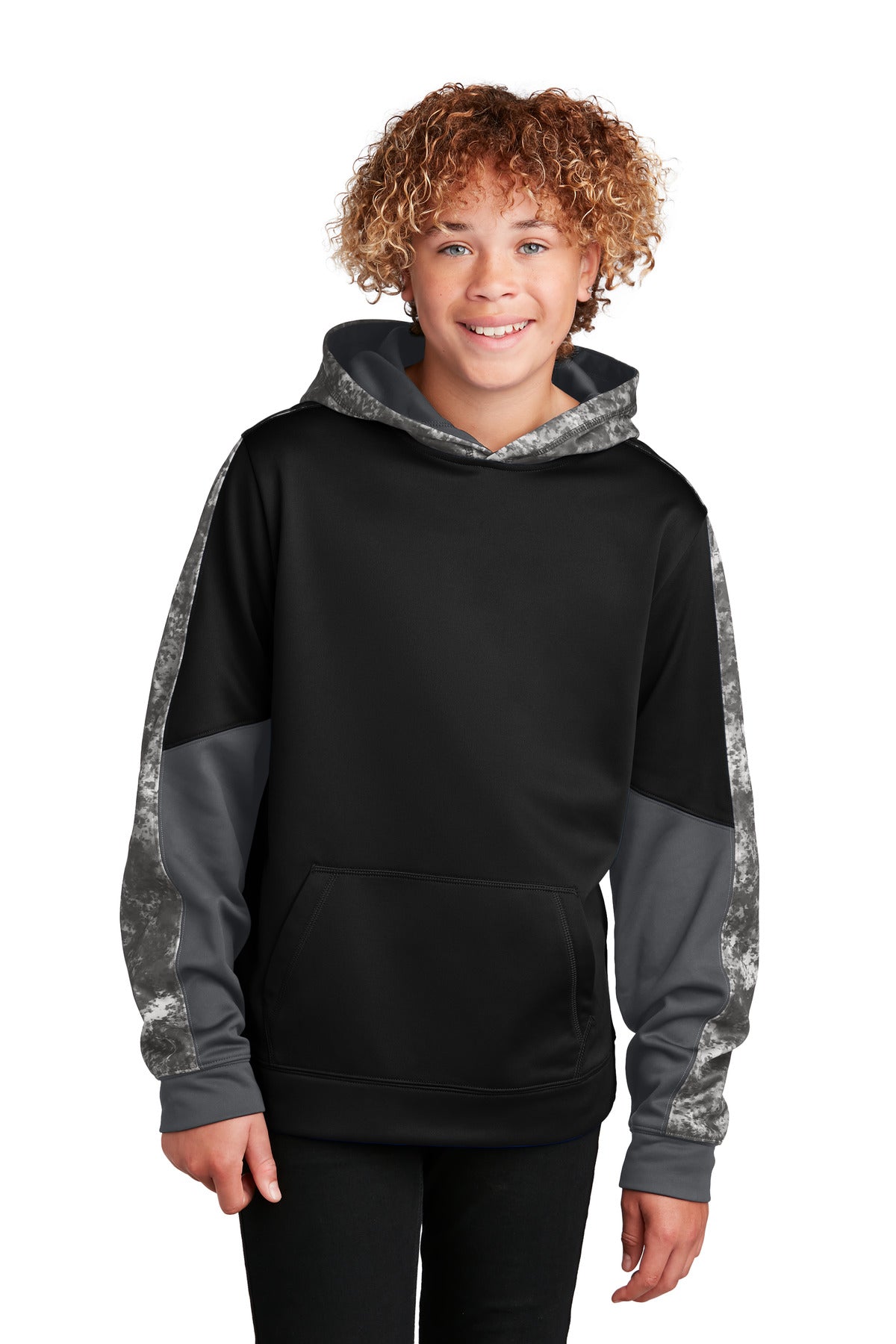 Sport-Tek? Youth Sport-Wick? Mineral Freeze Fleece Colorblock Hooded Pullover. YST231