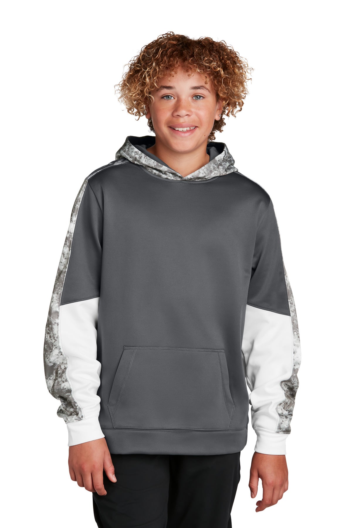 Sport-Tek? Youth Sport-Wick? Mineral Freeze Fleece Colorblock Hooded Pullover. YST231