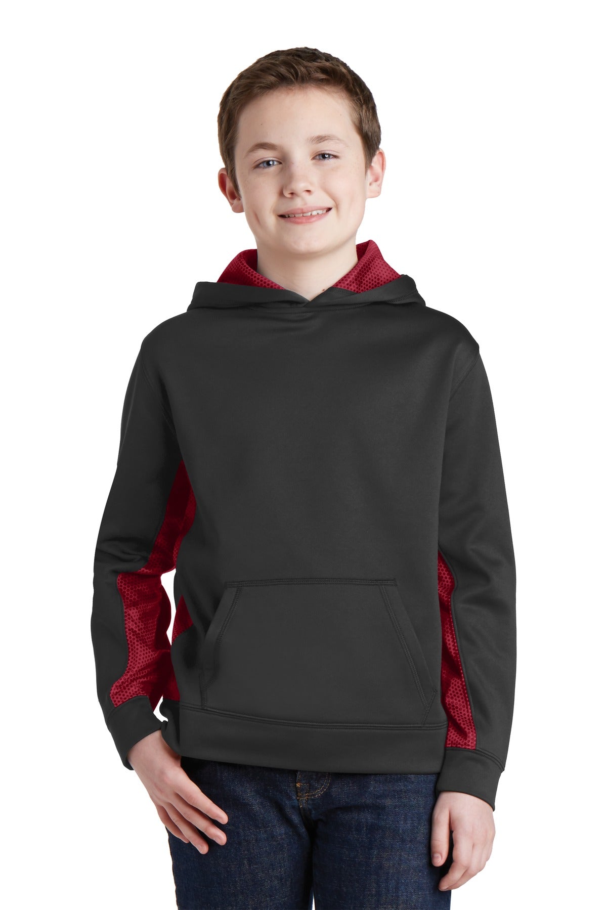 Sport-Tek? Youth Sport-Wick? CamoHex Fleece Colorblock Hooded Pullover.  YST239