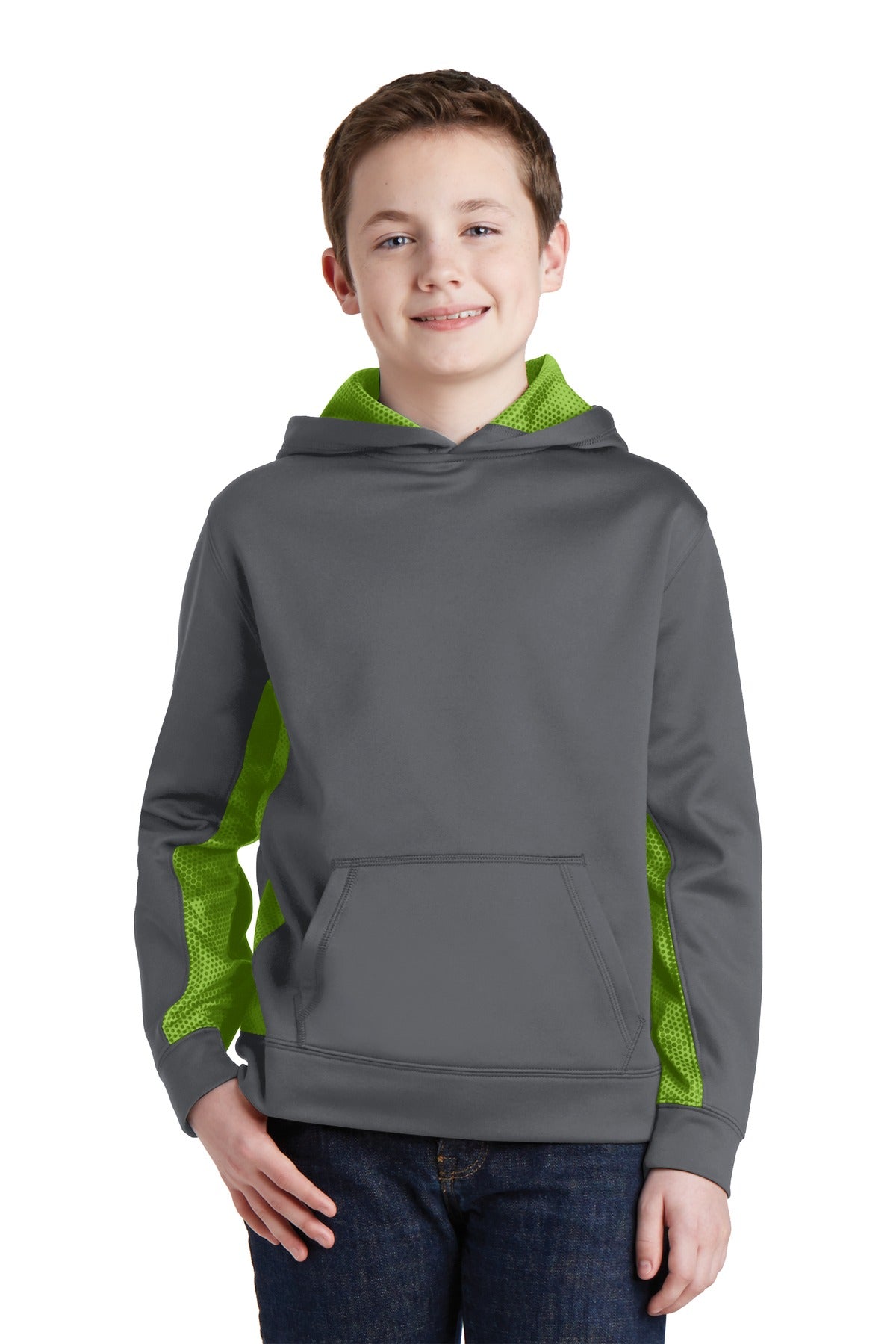 Sport-Tek? Youth Sport-Wick? CamoHex Fleece Colorblock Hooded Pullover.  YST239