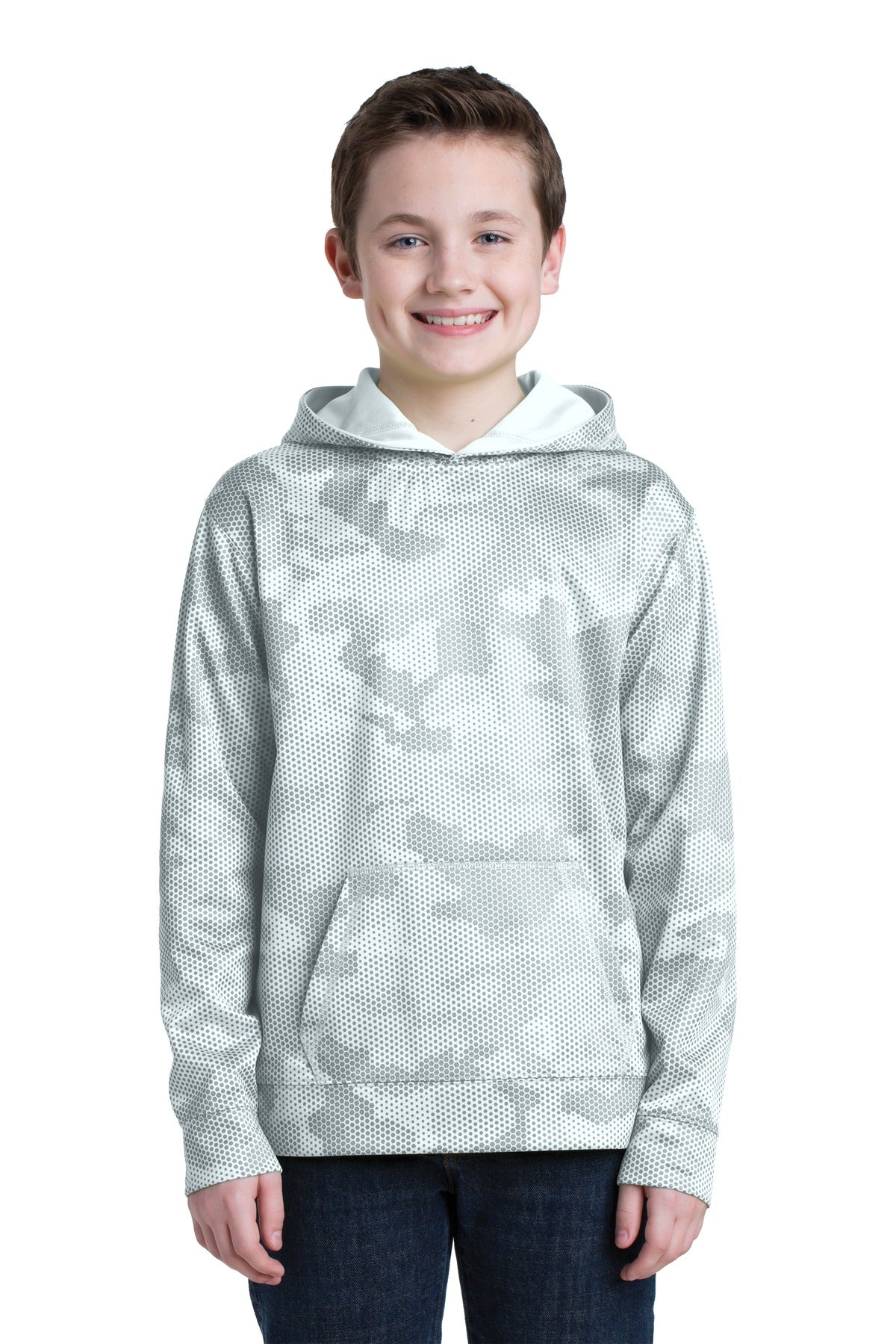 Sport-Tek? Youth Sport-Wick? CamoHex Fleece Hooded Pullover.  YST240