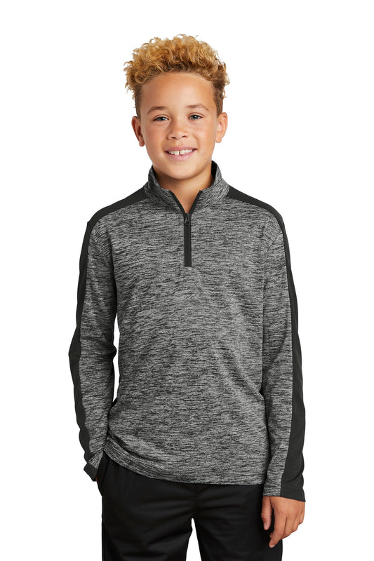 Sport-Tek ? Youth PosiCharge ? Electric Heather Colorblock 1/4-Zip Pullover. YST397