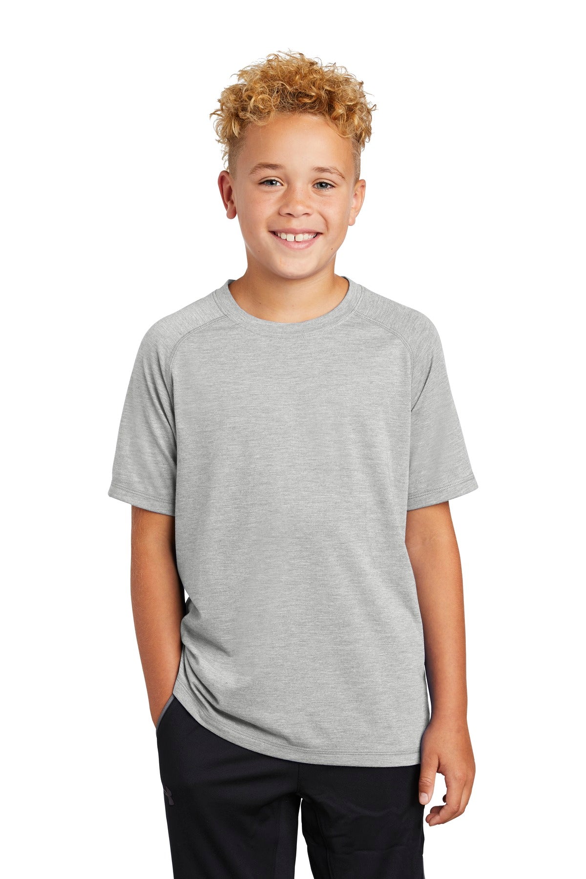 Sport-Tek ? Youth PosiCharge ? Tri-Blend Wicking Raglan Tee. YST400