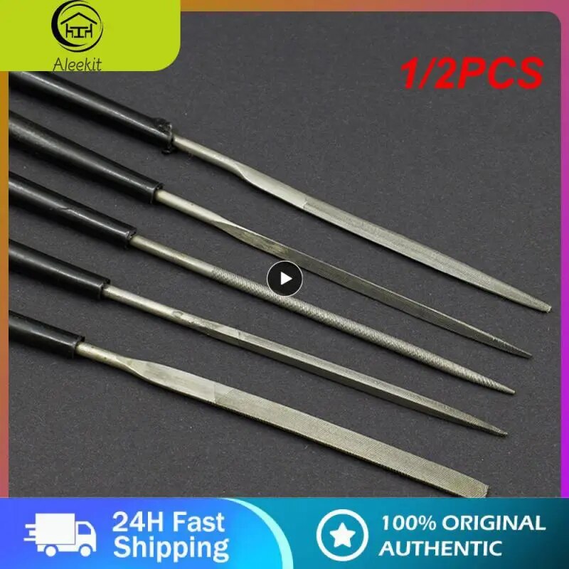 1/2PCS Files for Metal Jeweler Stone Polishing Wood Carving Craft Double-cut Pl image 0