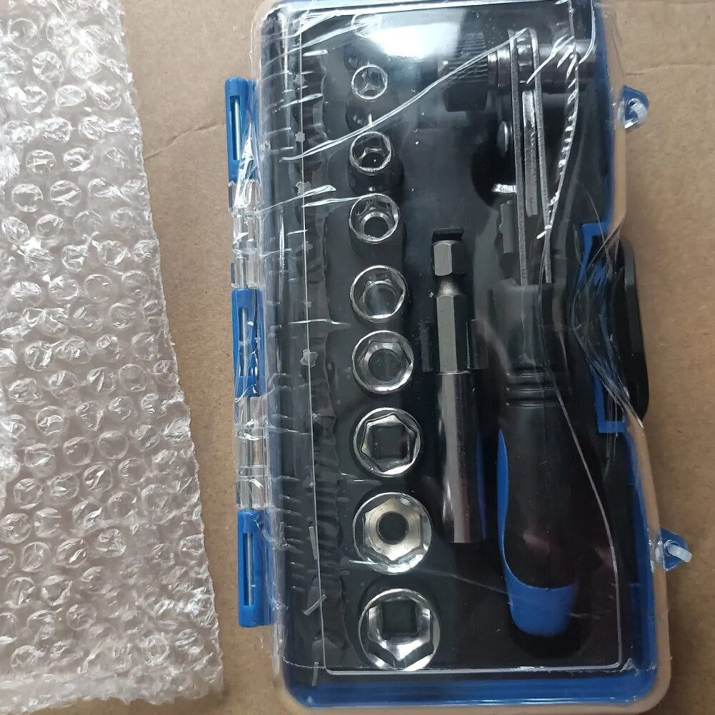 23pcs/set Ratchet Socket Wrench Set Multi-function Ratchet Spanner Wrench Kits image 5