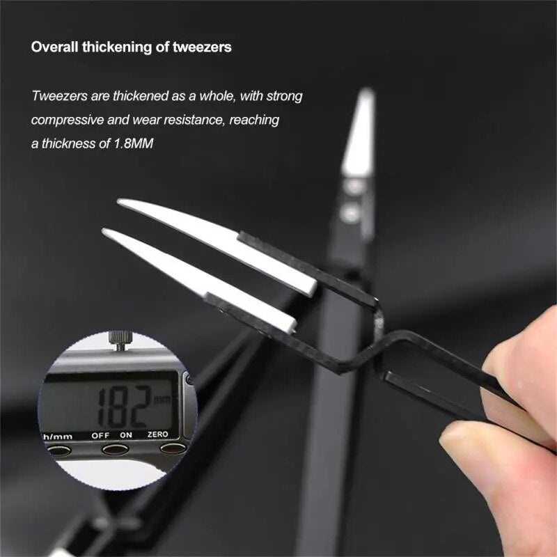 Stainless Steel Tweezers Anti Static Fine Pointed Elbow Precision Tweezers Sold image 4
