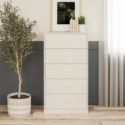 Mainstays Classic 5 Drawer Dresser, White image 0