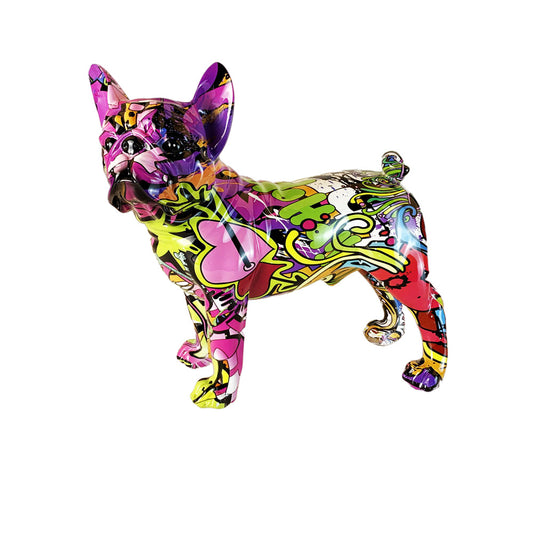 Nordic Art Painting Graffiti L/S French Bulldog Creative Resin Crafts Home Deco image 0