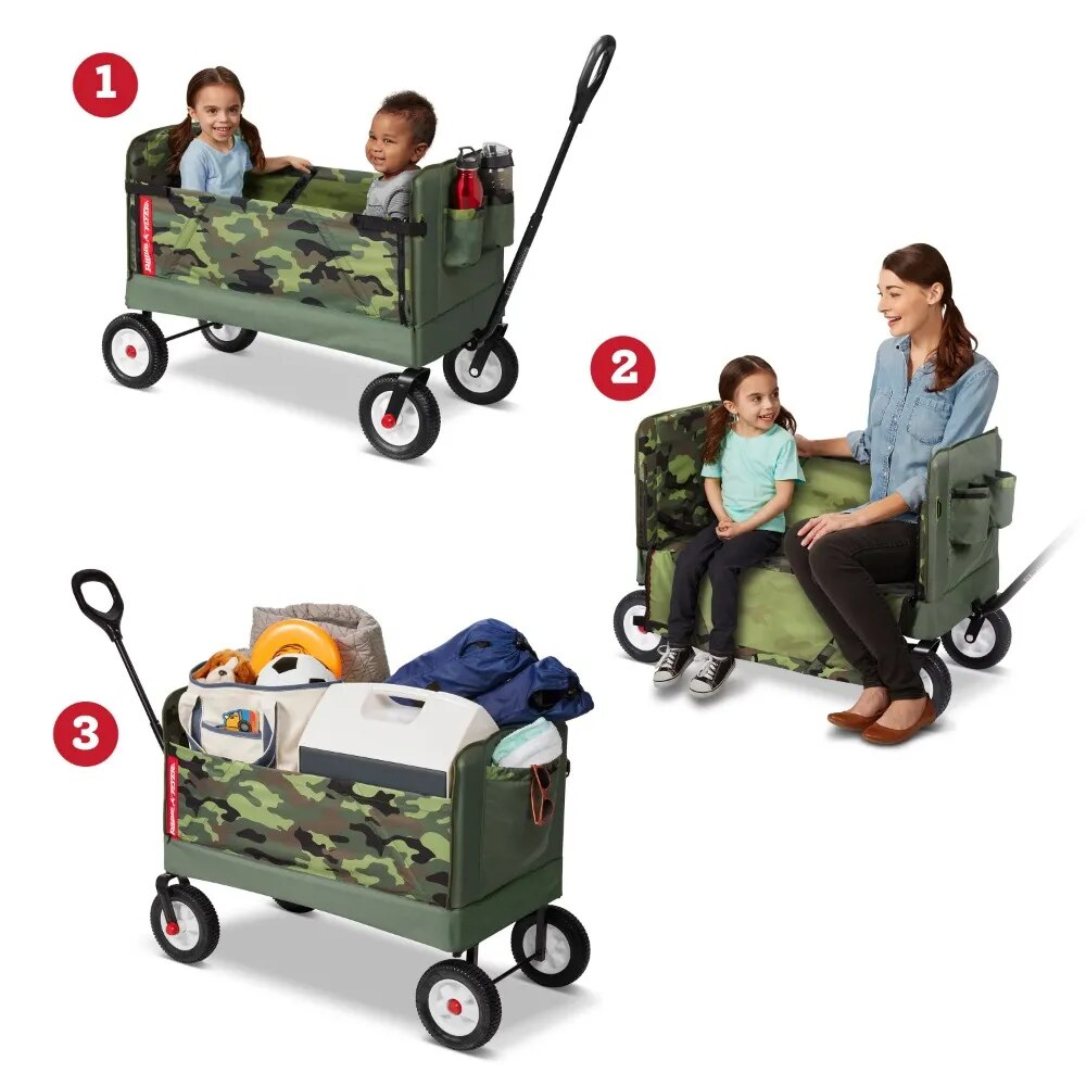 Folding Wagon Camping Supplies 3-in-1 Off-Road EZ Fold Camo Wagon Outdoor Freig image 2