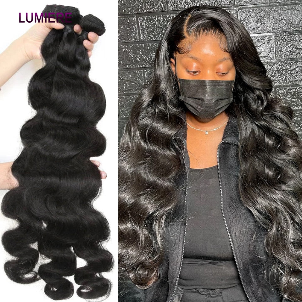 32 36 40 Inch Long Cheap Body Wave Human Hair Bundles 100% Remy Cheap