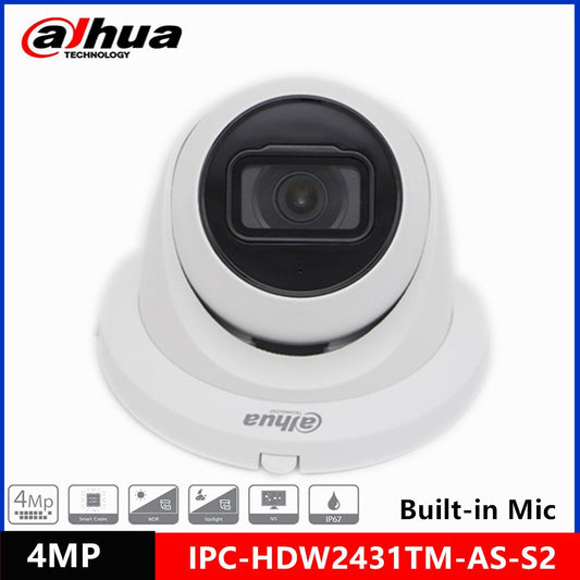 Dahua 4MP IP Camera IPC-HDW2431TM-AS-S2 PoE IR 30M Micro SD Card Slot