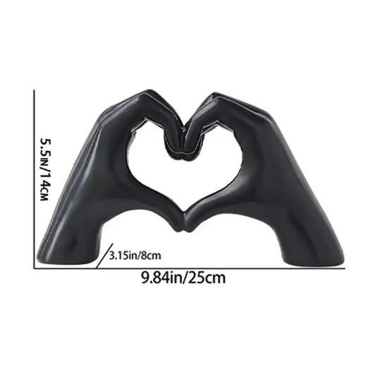 1pc Gesture Decoration, Heart Finger Statue Modern Art Sculpture Personalized H image 0