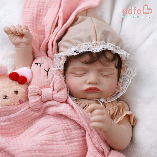 ADFO 51cm Bebe Reborn Dolls Sleeping Rosalie with Rooted Eyelashes Lifelike New image 0