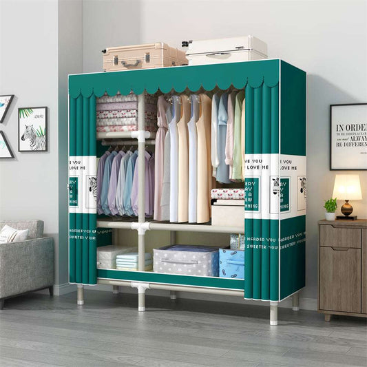 LEEGOHOME Wardrobe 130x45x170cm 26mm Painted Alloy Steel Pipe ABS Interface Who image 0