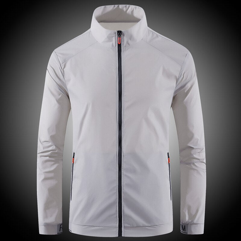 Jacket Men Summer New Fishing Waterproof Sun Male Protection Clothing Man Thin Stand Collar Protection Jacket Cycling Coats Men