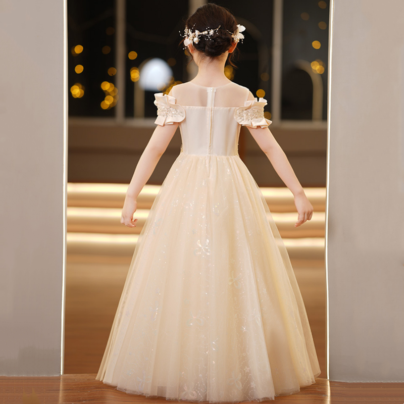 White Wedding Long Dresses for Girls Baby Lace Princess Dress Birthday Dress Ba image 6