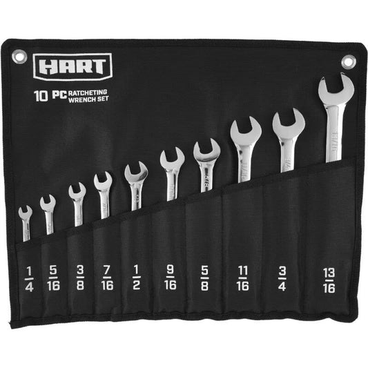10-Piece SAE Ratcheting Wrenches Set with Tool Pouch image 0