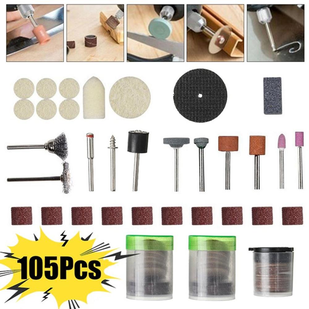 105Pcs Multi-Function Nail Polish Accessories Abrasive Tools Wood Engraving Electric Rotary Tool Accessory Derusting Dusting