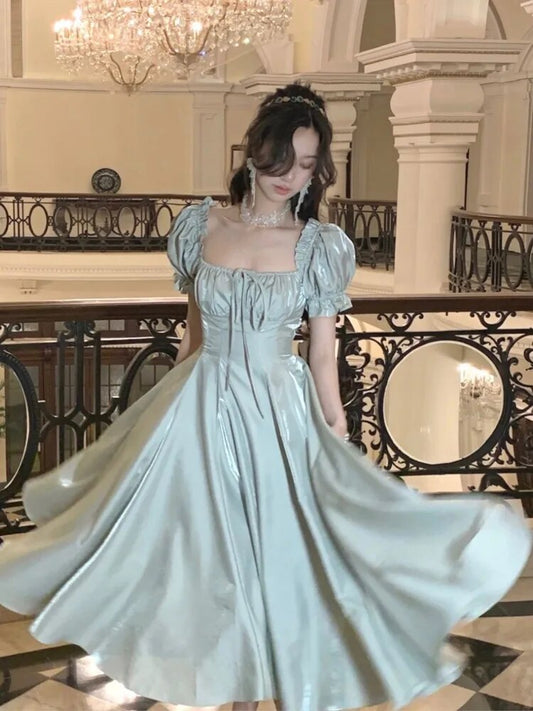 Elegant French White Wedding Party Dress Women Vintage Burgundy Romantic Prom V image 0