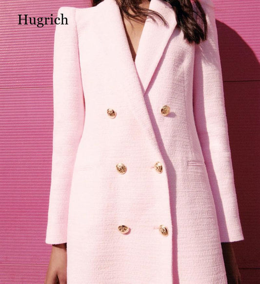 2021 Women Spring Vintage Double Breasted Solid Blazers and Jackets Fashion Tur image 0