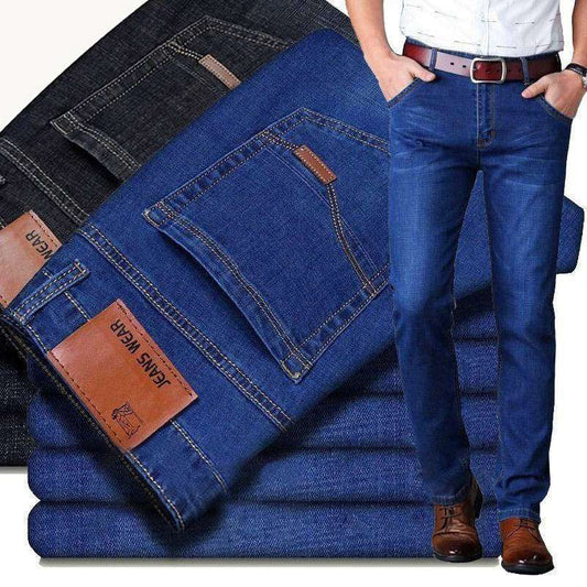 2024 NEW Men's Fashion Business Jeans Classic Style Casual Stretch Slim Jean Pa image 0