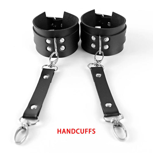 UYEE 2PCS Sexy Women Bracelet Luxury Faux Leather Punk Rivet Wristbands Adjustable BDSM Harness Bondage Belt Gothic Accessories