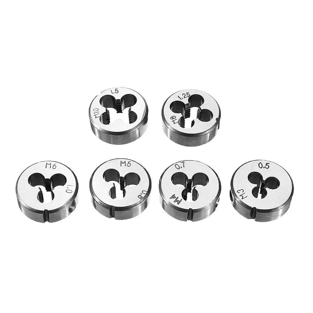 8pcs Thread Tap Twist Drill Bit Wrench Set Alloy Steel Circular Die Wrench Hand image 4