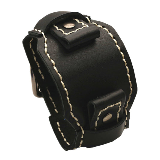 24mm Punk Vintage Handmade Stitched Genuine Leather Watchband Pin Belt Watch St image 0