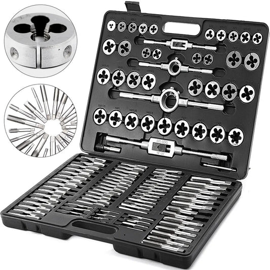 VEVOR Tap and Die Set 86PCS 110PCS Tungsten Steel Titanium Hand Threading Tool image 0