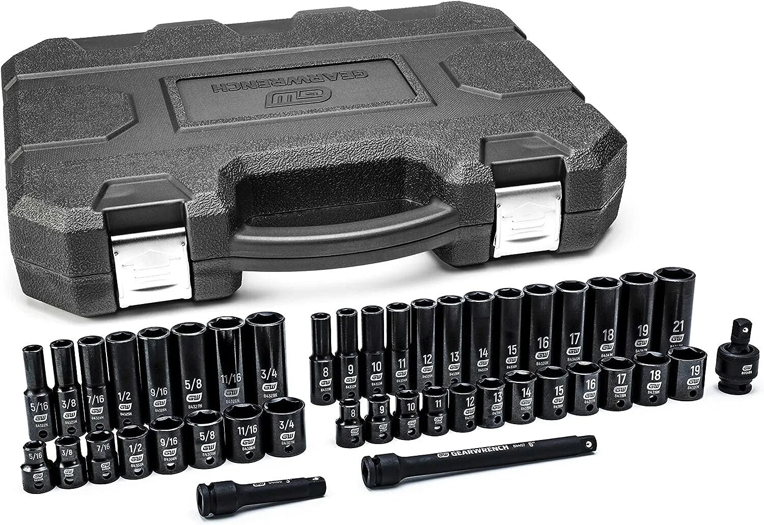 44 Pc. 3/8" Drive 6 Point Standard & Deep Impact SAE/Metric Socket Set - 84916N image 2