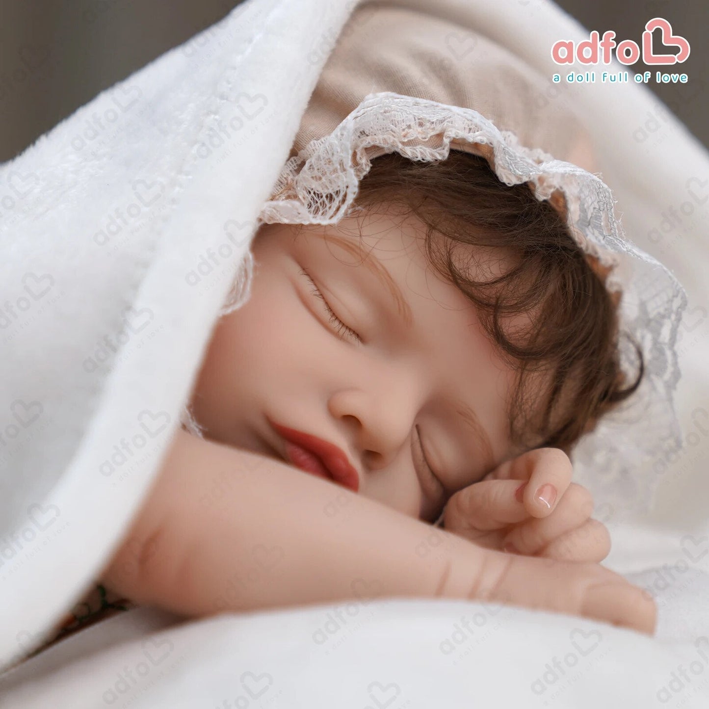 ADFO 51cm Bebe Reborn Dolls Sleeping Rosalie with Rooted Eyelashes Lifelike New image 8