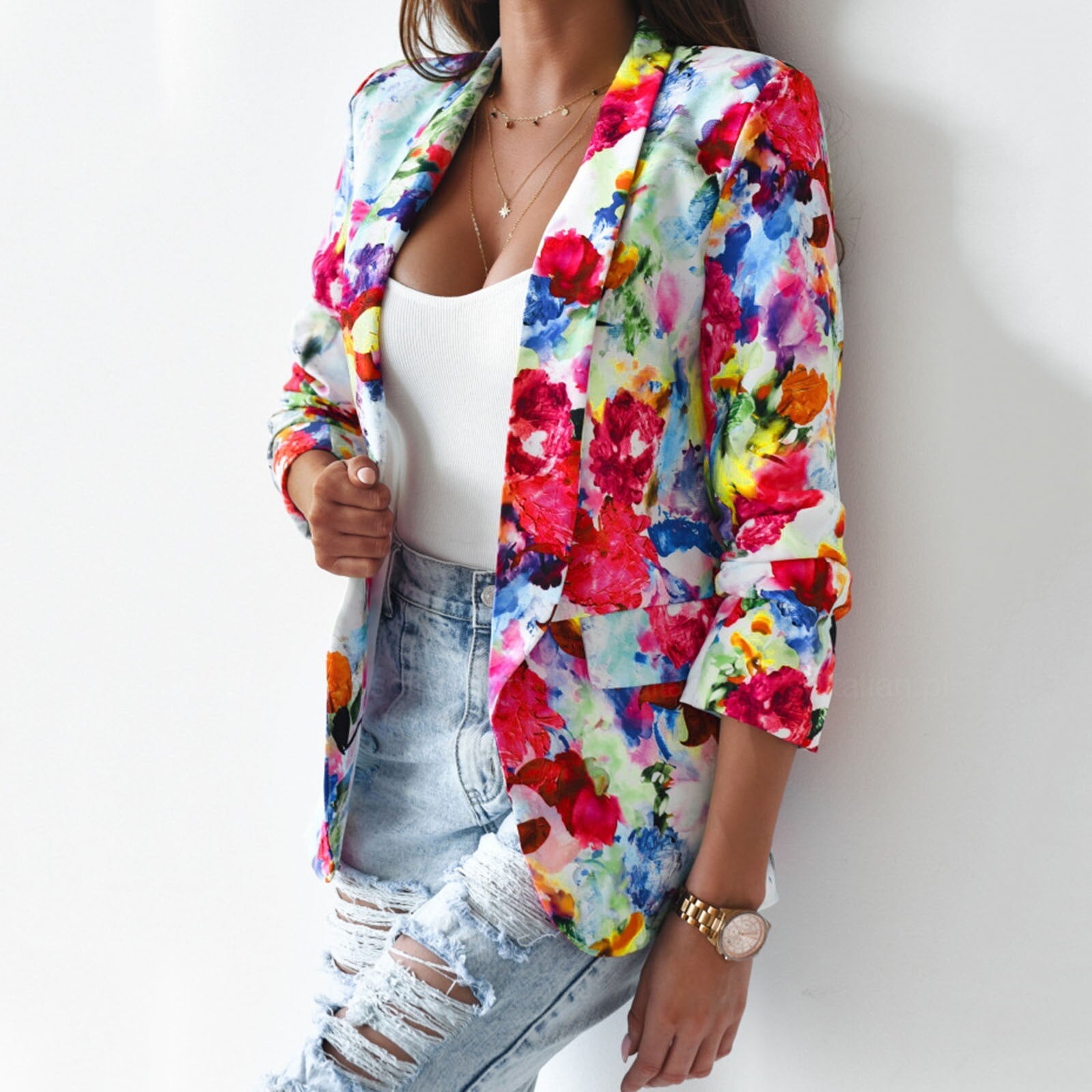 Fashion Clothing Women Fashion Casual Multicolor Printed Suit And Long Trousers image 5