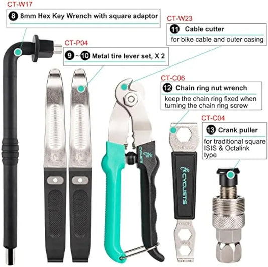 27 Piece Bike Tool Kit - Bike Tools Maintenance Repair Kit - Mountain/Road Bike image 0