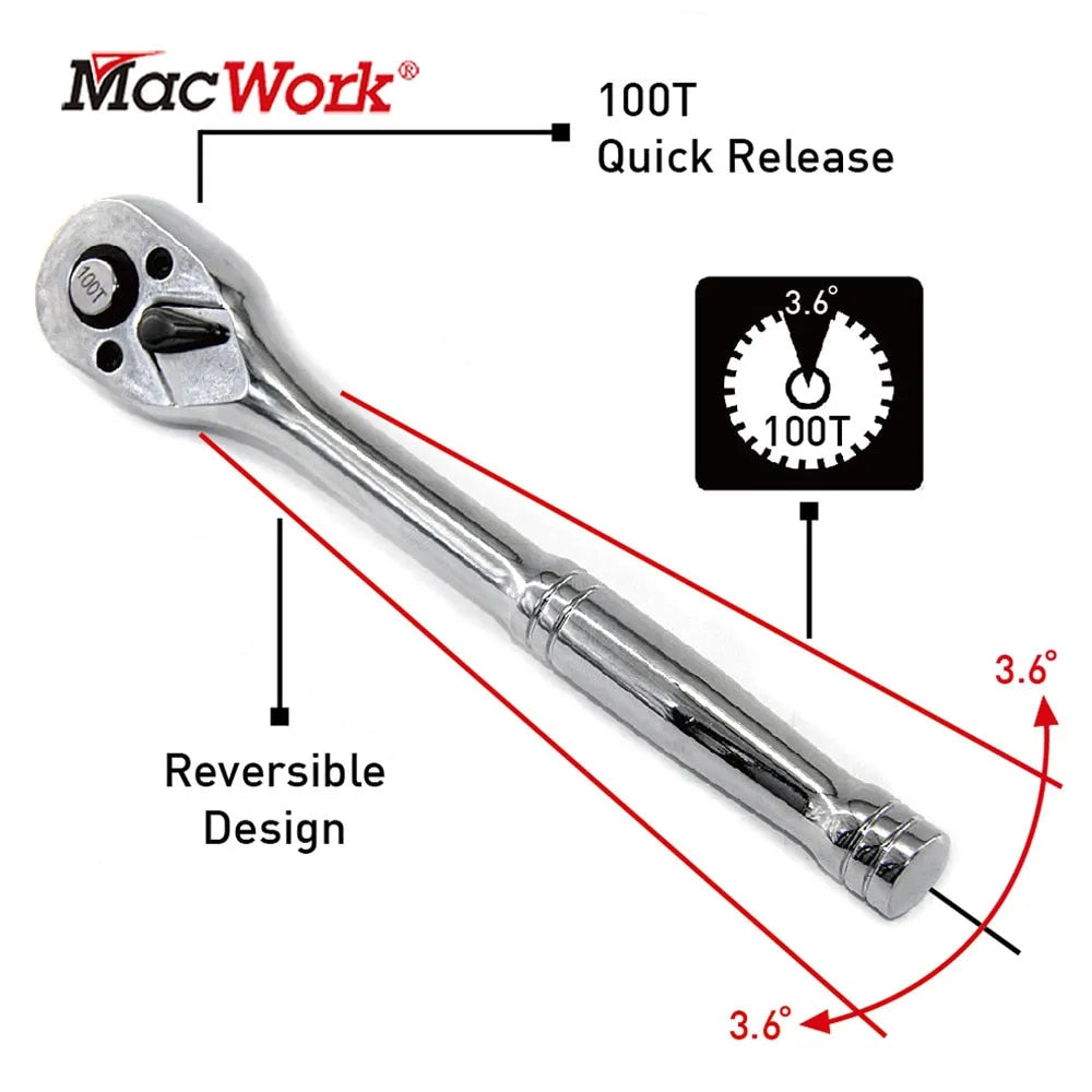 100 Teeth Quick Release Ratchet Handle Narrow Place Using Teeth More Than Norma image 3