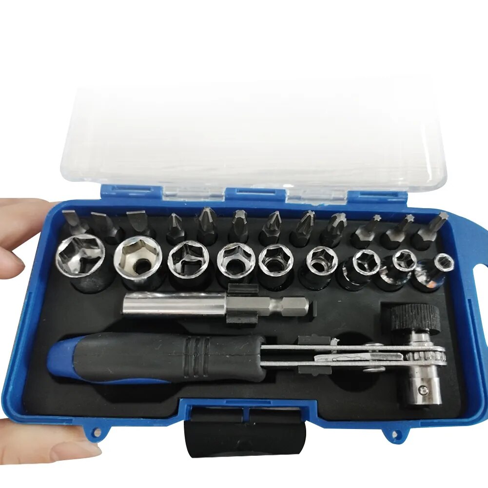 23pcs/set Ratchet Socket Wrench Set Multi-function Ratchet Spanner Wrench Kits image 3