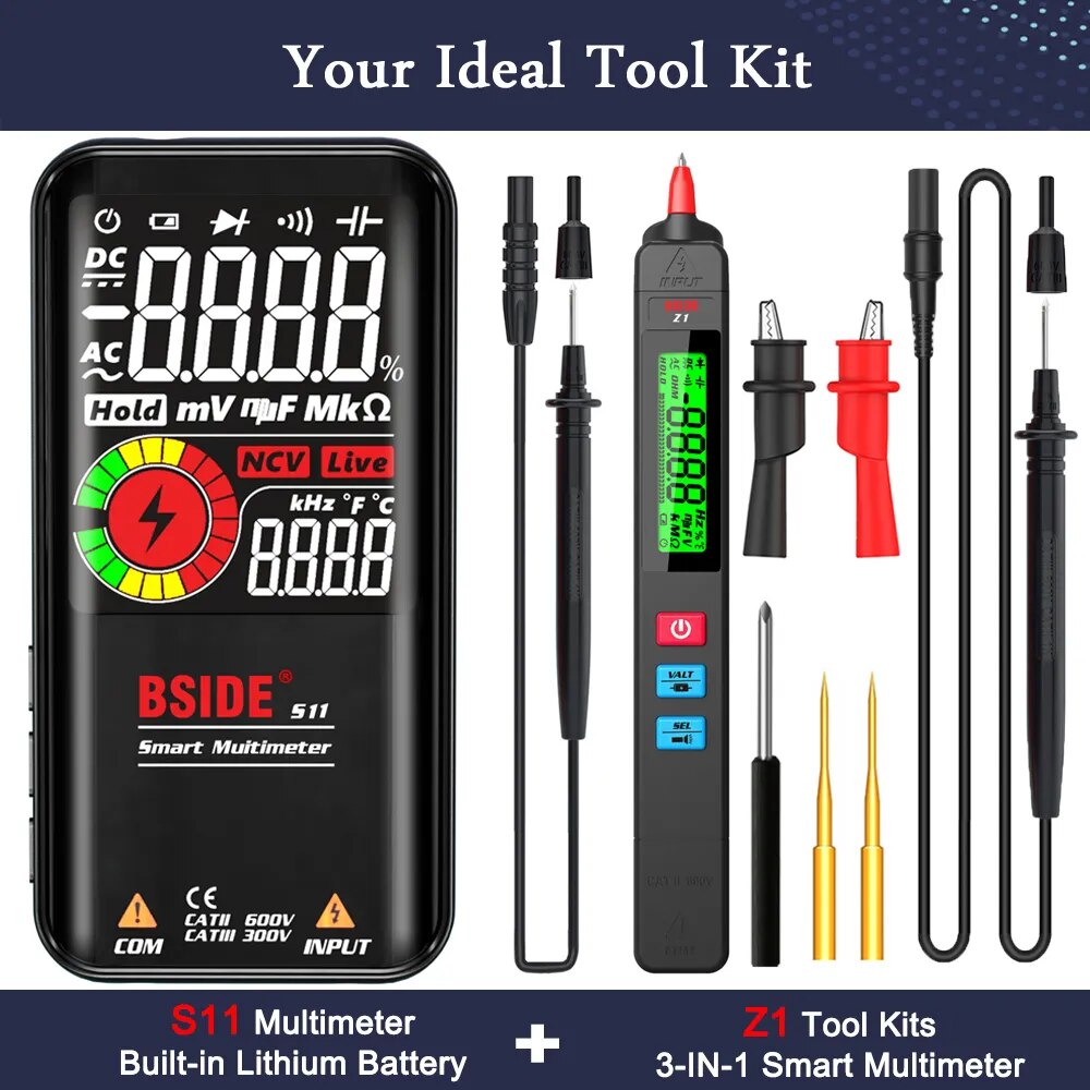BSIDE Digital Multimeter Smart Electrician Tester USB Charge T-RMS DC AC Voltag image 1