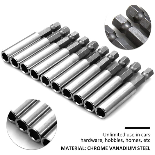 10Pcs Magnetic Drill Bit Extension 1/4 inch Hex Shank Magnetic Drill Bit Holder image 0