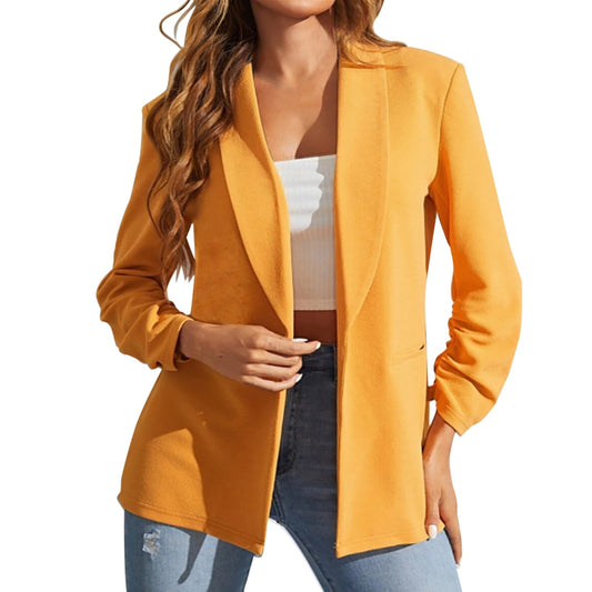 Women's Solid Colour Lapel Casual Small Suit Jacket image 0