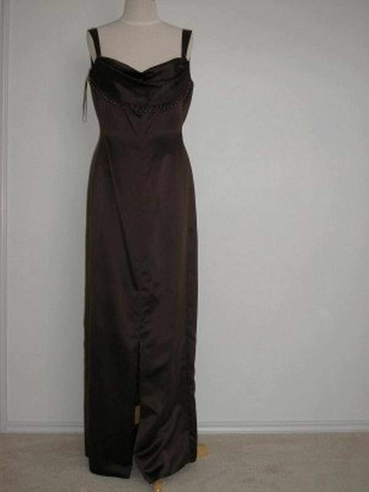 Watters & Watters Women Dress Satin Brown Teardrops Size 8